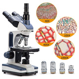 SWIFT SW350T 40X-2500X Trinocular Microscope With 3.1MP/5.1MP/10MP Camera, 10X 25X Eyepieces, Mechanical Stage, Abbe Condenser