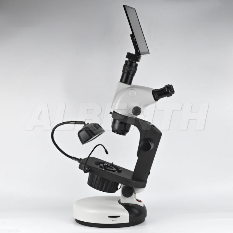 Albenth 6.5X-65X Trinocular Professional Jewelry Gemological Microscopes, With 4K 13.3'' LCD WiFi, HDMI, USB Microscope Camera