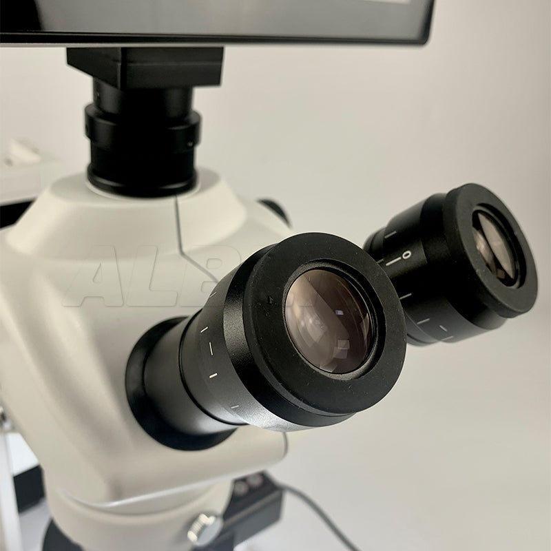 Albenth 9.7 inch LCD 5.0MP 0.8X - 5X Zoom digital stereo microscope with 80 LEDs ring light, digital stereo microscope