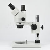Albenth 7-45X Trinocular Zoom Stereo Microscope on Pole Stand With 0.5X Auxiliary Lens