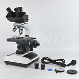 Albenth 40X-1600X Trinocular Biological Achromatic Microscope With Double Layer Mechanical Stage 1W LED Light, 1X Camera Adapter