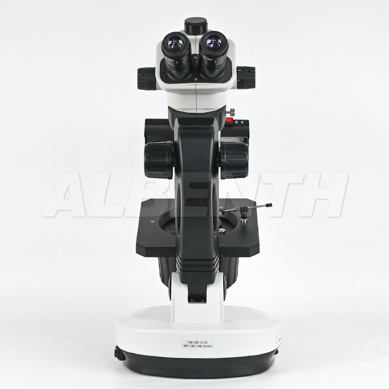Albenth 6.7X-45X Magnification Professional Advanced Jewel Gem Zoom Binocular Stereo Microscope on Track Stand