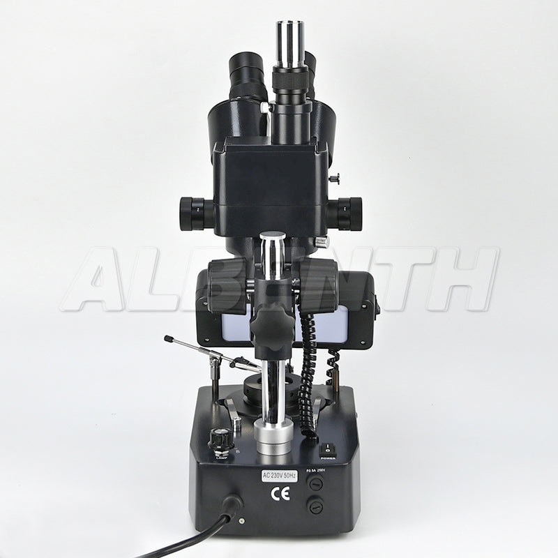 Albenth 10X-40X Jewelry Gem Trinocular Stereo Microscope on Pillar Stand