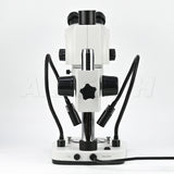 Albenth 6.5X-65X Zoom Stereo Trinocular Microscope on Pole Stand Gooseneck Light