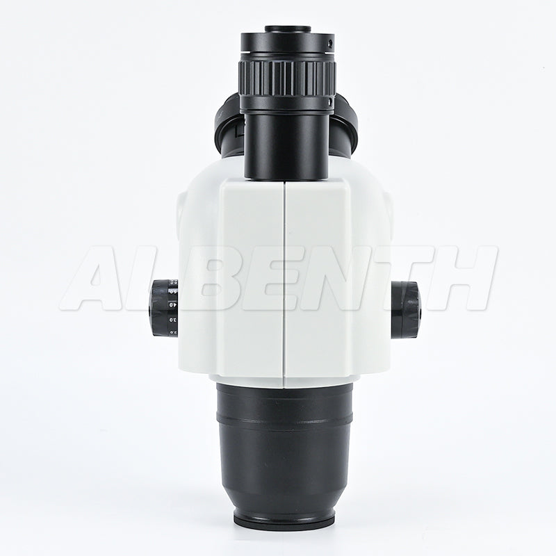 Testa del microscopio di zoom stereo trinoculare 0.65-6.5x