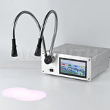 20W 6400K Color-mixing RGB LED Illuminator LED Fiber Optic Cold Light Source White/Red/Green/Blue Digital Adjustable Dual Gooseneck RGBW Quad-Color COB LED Microscope Illuminator 100–240V