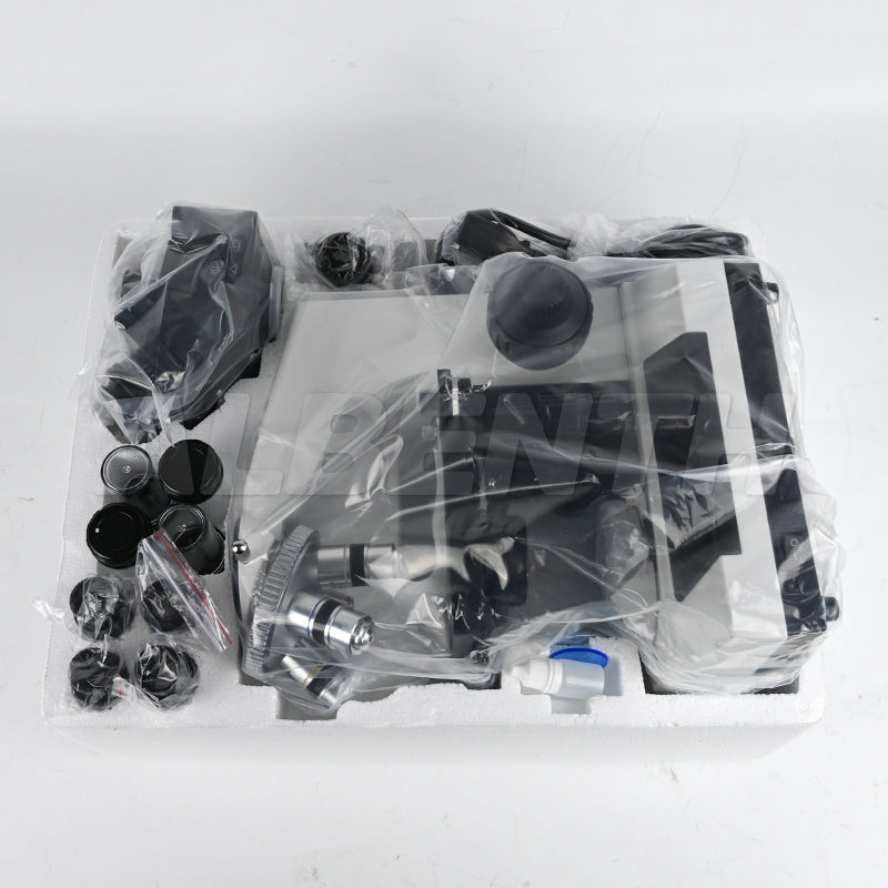 Albenth 40X-1600X Trinocular Biological Achromatic Microscope With Double Layer Mechanical Stage 1W LED Light, 1X Camera Adapter