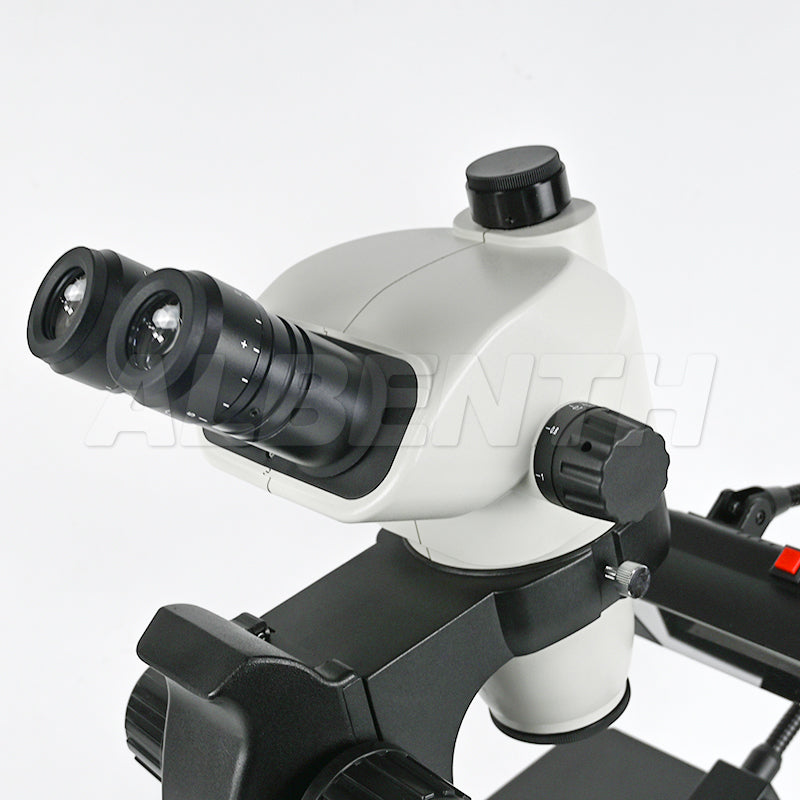 Albenth 6.7X-45X Magnification Professional Advanced Jewel Gem Zoom Binocular Stereo Microscope on Track Stand