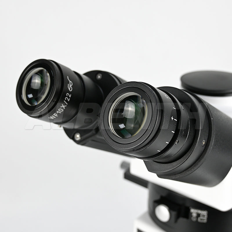 Albenth 40X-400X Transmitting Polarizing Trinocular Microscope Revolving Round Stage Halogen Illumination