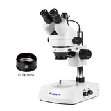 Albenth 7X-45X Trinocular Stereo Zoom Microscope with Incident and Transmitted LED Light