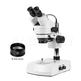 Albenth 7X-45X Binocular Stereo Zoom Microscope with Incident and Transmitted Light Source