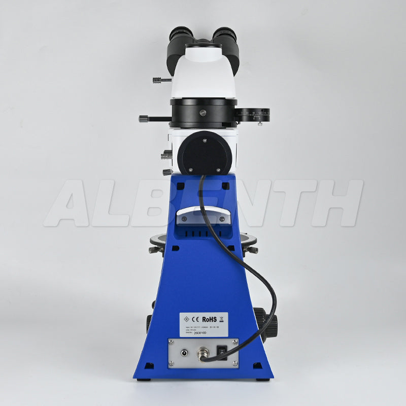 Albenth 40X-400X Transmitting Reflecting Polarizing Trinocular Microscope With Revolving Round Stage LED Illumination