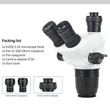 Albenth 6.5X-52X Trinocular Zoom Stereo Microscope Head With 0:100 Light Split 24mm Larger Field Eyepiece