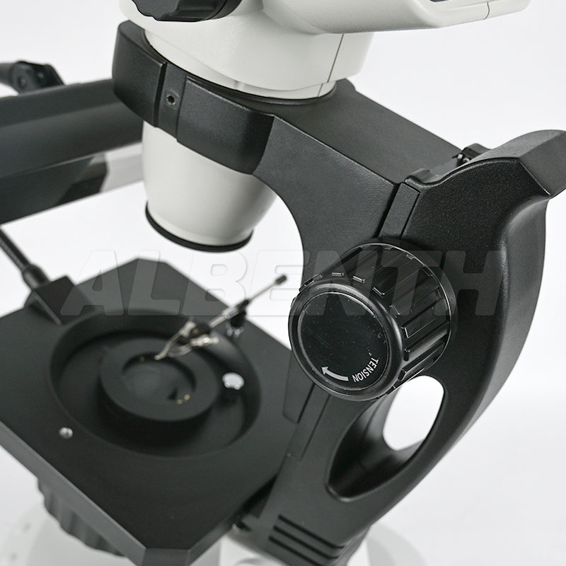 Albenth 6.7X-45X Magnification Professional Advanced Jewel Gem Zoom Binocular Stereo Microscope on Track Stand