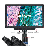 SWIFT SW350T Trinocular Compound Microscope SW350T, 40X-2500X Magnification With 2MP/4MP 10.1'' LCD Microscope Camera Siedentopf Head, Research-Grade, Two-Layer Mechanical Stage