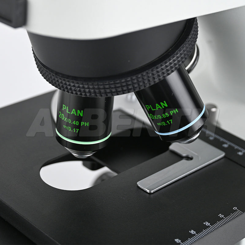 Albenth 10X-1000X Trinocular Plan Phase Phase Contrast Microscope with N.A.1.25 Phase Contrast turret condenser