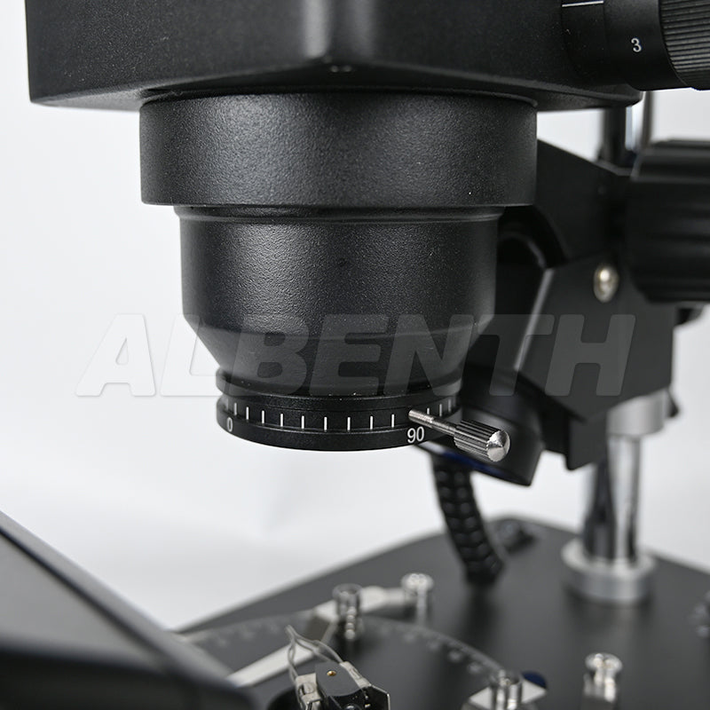 Albenth 10X-40X Jewelry Gem Trinocular Stereo Microscope With Polarizer, Analyzer