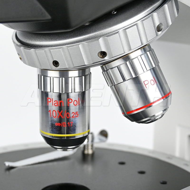 Albenth 40X-400X Transmitting Polarizing Trinocular Microscope Revolving Round Stage Halogen Illumination