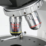 Albenth 40X-400X Transmitting Polarizing Trinocular Microscope Revolving Round Stage Halogen Illumination