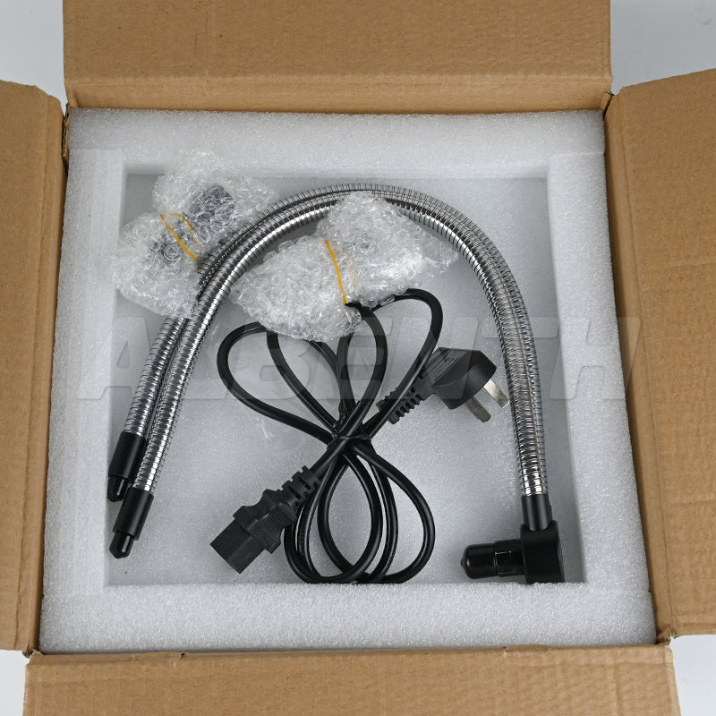 20W 6400K Color-mixing RGB LED Illuminator LED Fiber Optic Cold Light Source White/Red/Green/Blue Digital Adjustable Dual Gooseneck RGBW Quad-Color COB LED Microscope Illuminator 100–240V