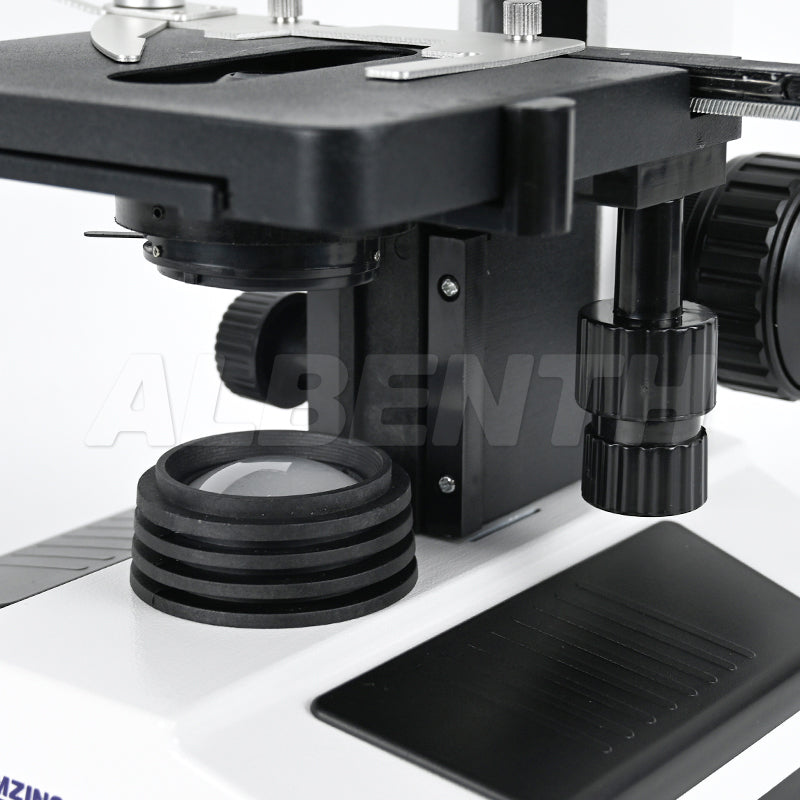 Albenth 40X-1600X Plan Biological Compound Binocular Microscope with LED Illumination