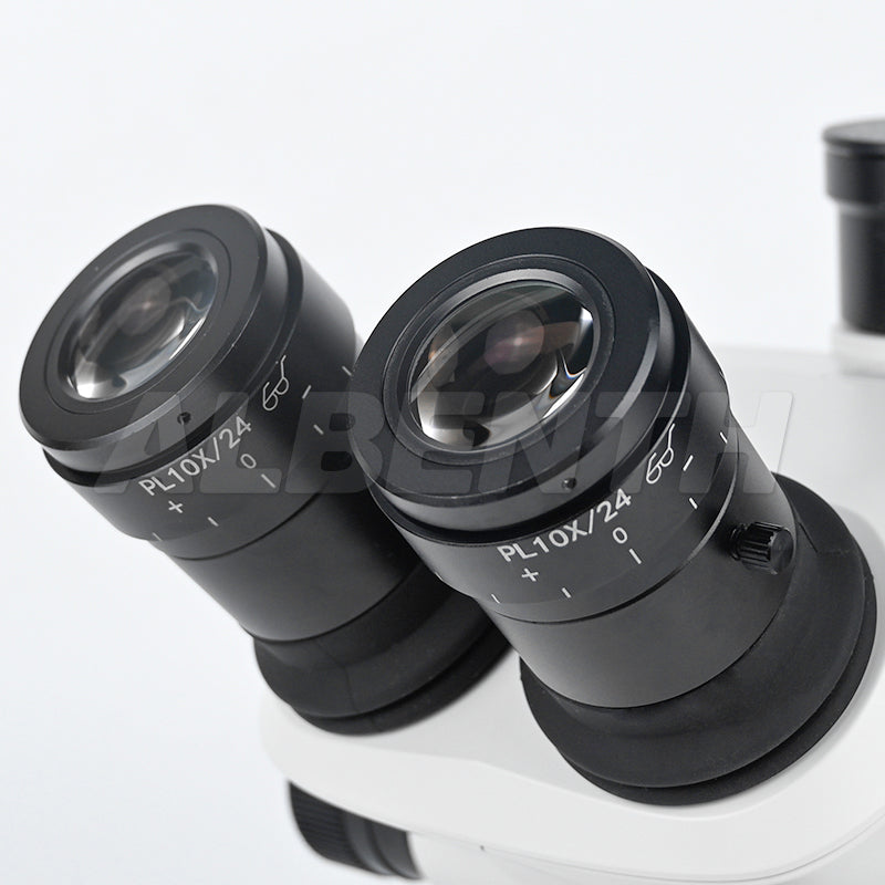 Albenth 6.5x-52x Trinocular Zoom Stereo Microscope Body With Camera Adapters