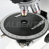 Albenth 40X-400X Transmitting Polarizing Trinocular Microscope Revolving Round Stage Halogen Illumination
