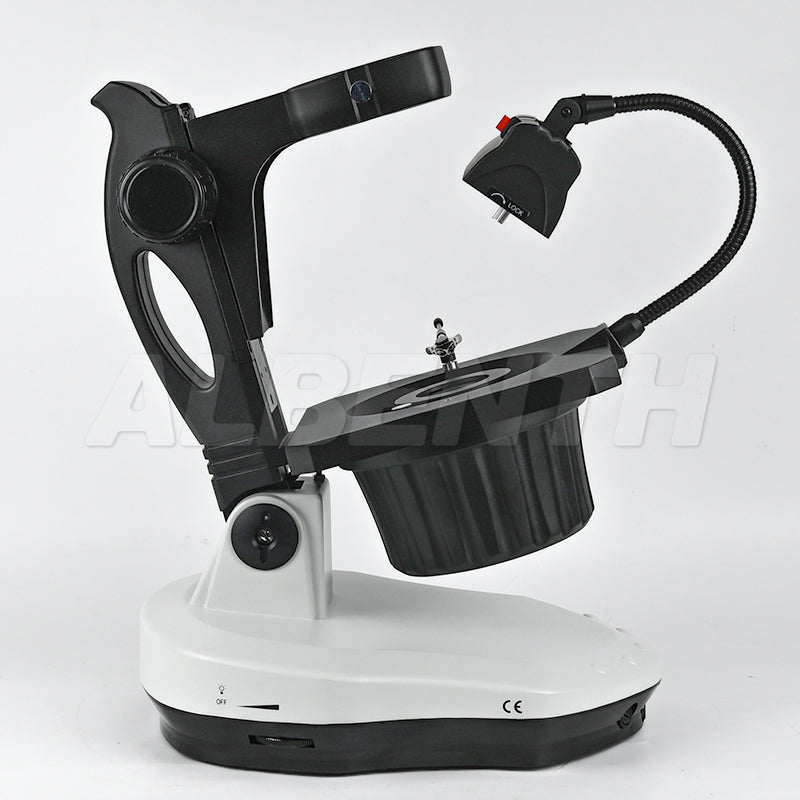Albenth Professional Gemology Microscope Stand with Reflected 7W Fluorescent Lamp