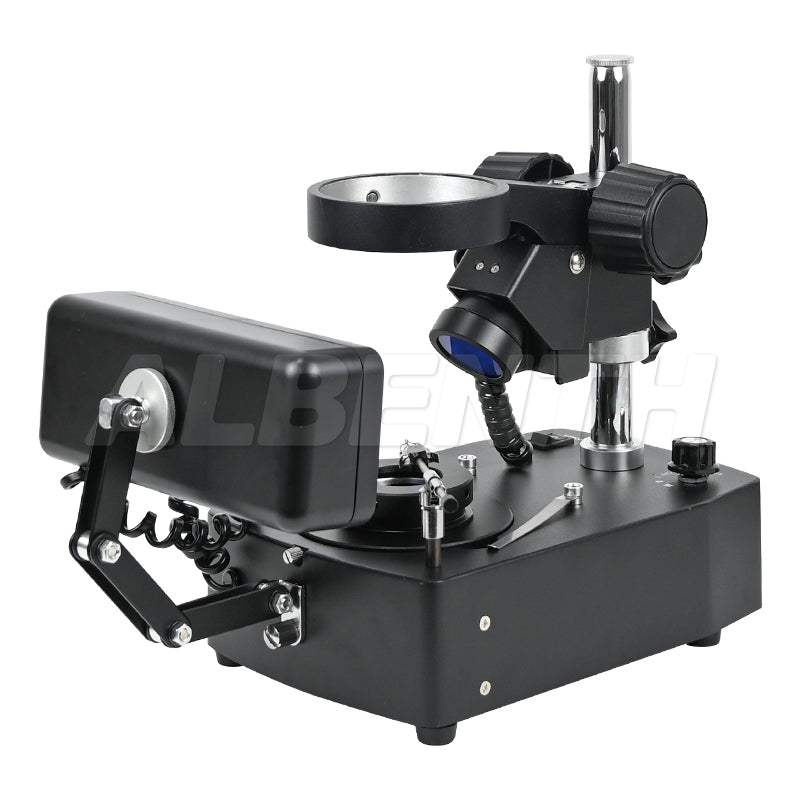 VG2 Diamond/Jewelry Metal Unique Adjustable Microscope Stand With Darkfield Attachment Transmission and Reflection Light