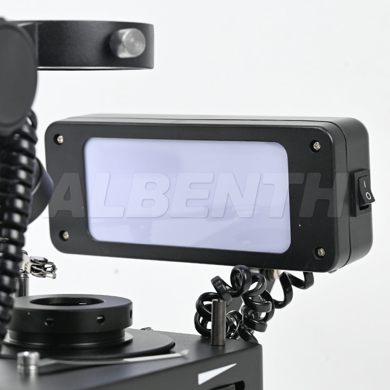 VG2 Diamond/Jewelry Metal Unique Adjustable Microscope Stand With Darkfield Attachment Transmission and Reflection Light