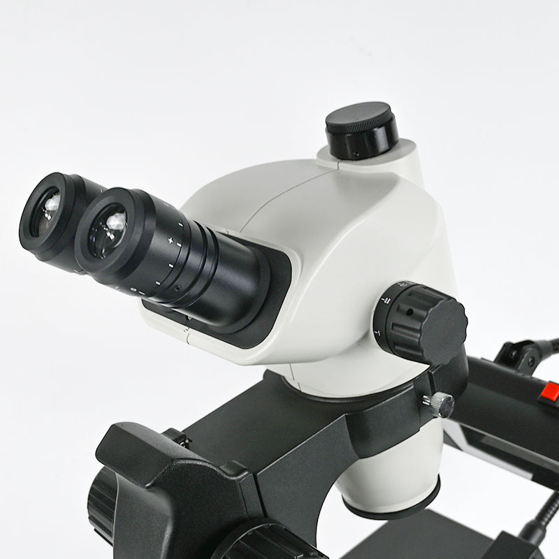 Albenth 6.7X-45X Magnification Professional Advanced Jewel Gem Zoom Trinocular Stereo Microscope on Track Stand