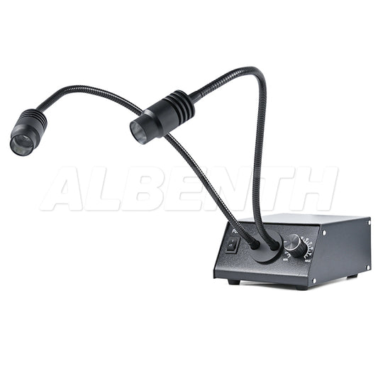 Albenth 6W High Intensity Dual Gooseneck Microscope LED Light Source