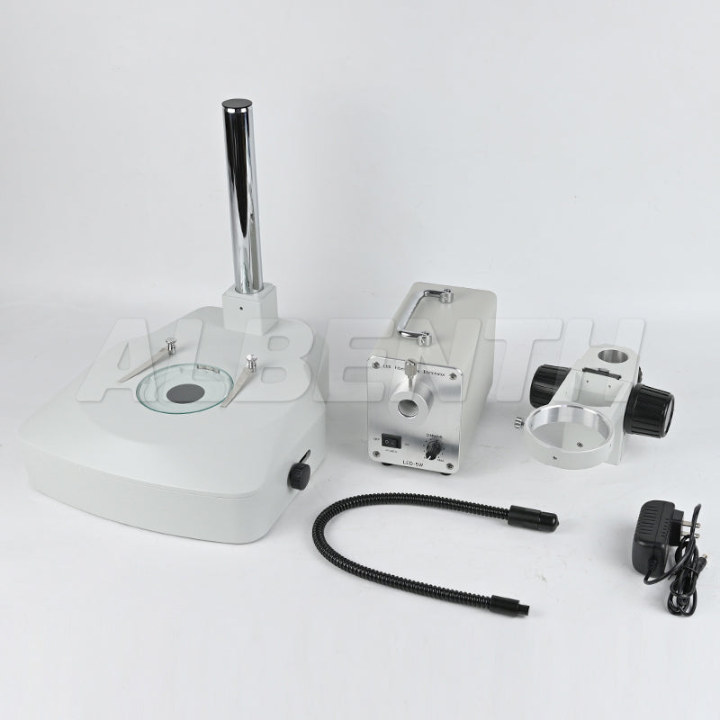 VL-2FLS Brightfield And Darkfield Diascopic 5W Fiber Diascopic Illumination Microscope Stand With 360° Rotating Mirror
