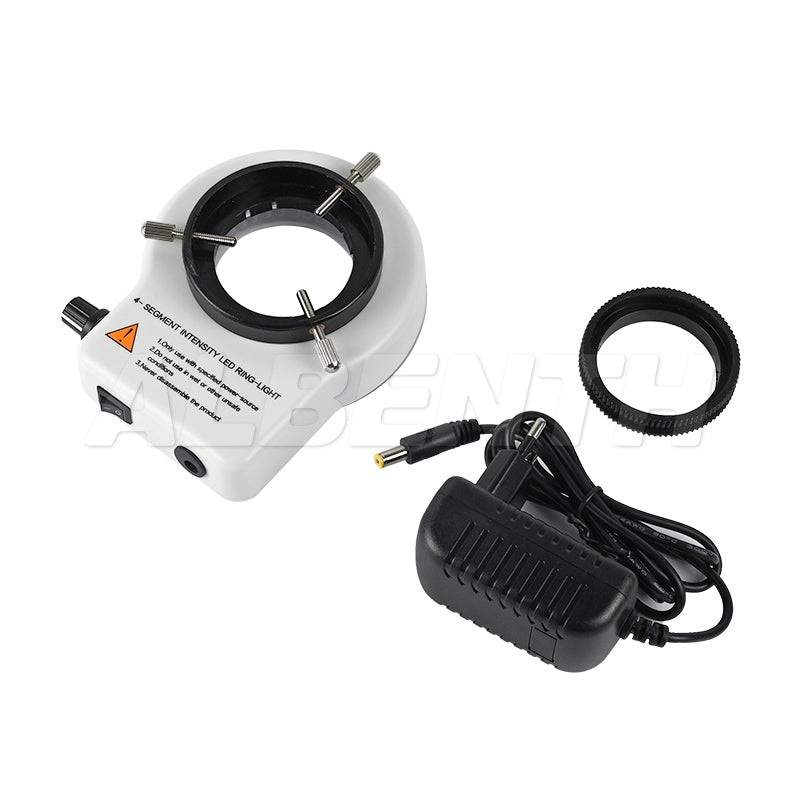 Albenth 78 New Design LED Microscope Ring Light With 4-Zone Divided Segments Touch-Control For Stereo Microscope