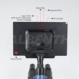 Albenth 2MP/4MP 10" Screen LCD Professional Digital Trinocular Biological Microscope, LED Light 40X-2500X Magnification, Two-Layer Mechanical Stage