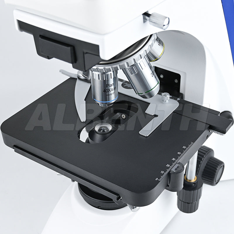 Albenth 40x-1000x Infinity Optical System Biological Binocular Microscope with LED Koehler Illumination and Quintuple Nosepiece