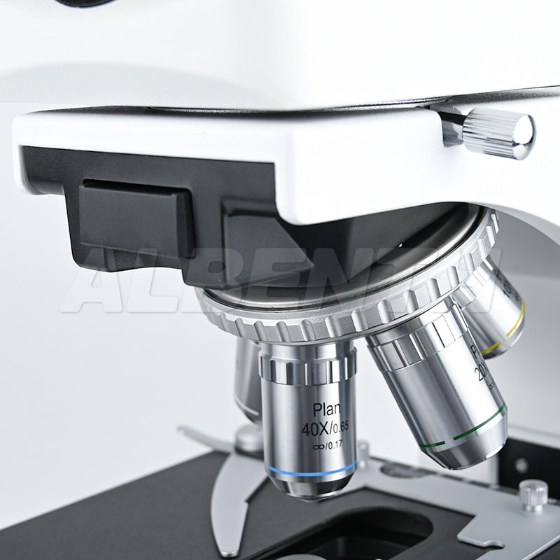 Albenth 40x-1000x Infinity Optical System Biological Binocular Microscope with LED Koehler Illumination and Quintuple Nosepiece