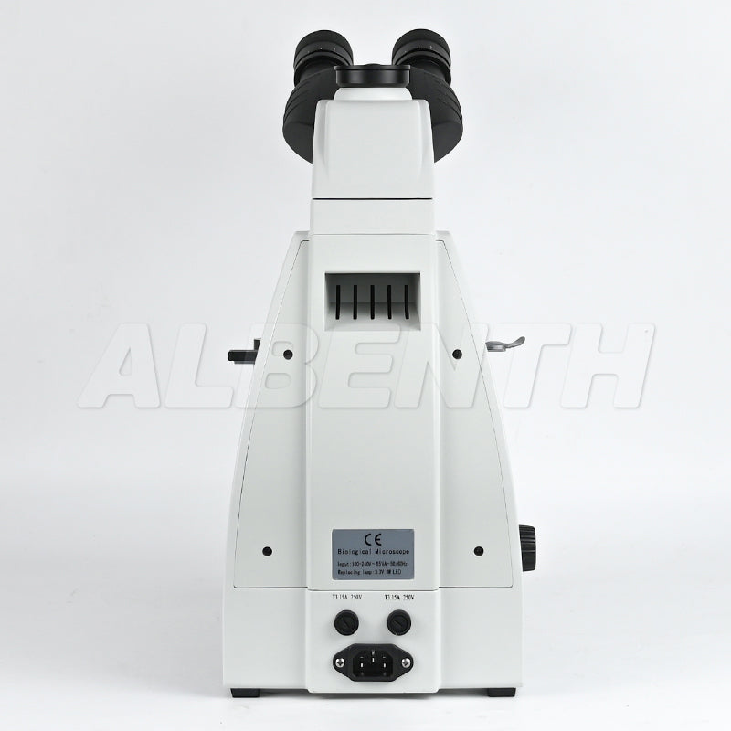 Albenth 40X-1000X Professional Trinocular Research Level Biological Microscope With Infinity Plan Achromatic Objective Coaxial Mechanical Stage LED Transmission Illuminator Koehler Condenser C-type Camera Adapter