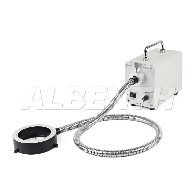 Albenth 20W Fiber Optic Microscope O-Ring Light Illuminator with Inner diameter 82-85mm