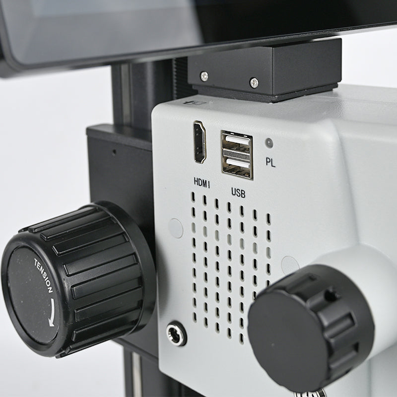 0.7X-4.5X Zoom Range Video Stereo Microscope Built-in 5MP Camera With 12 Inch LCD Screen