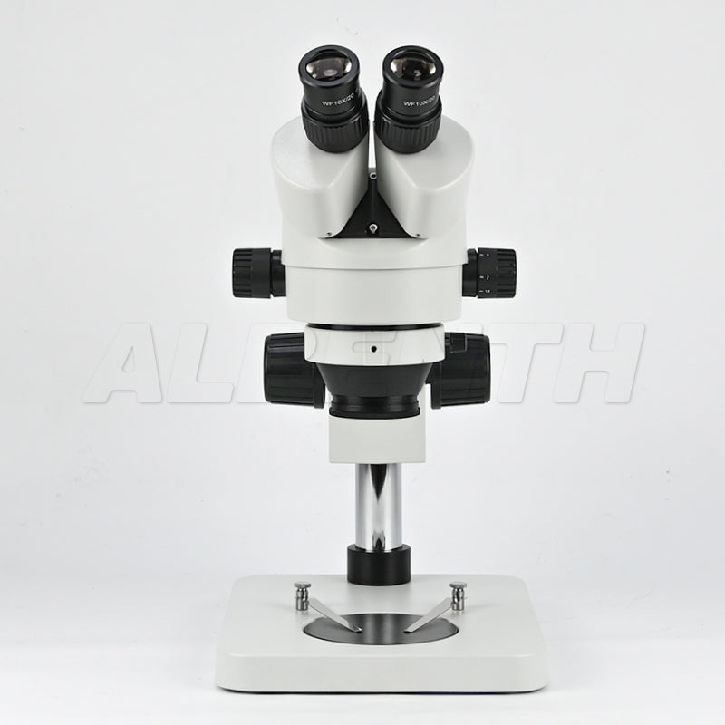 Albenth 7-45X Binocular Zoom Stereo Microscope Pillar Stand Microscope With 0.5X Auxiliary Lens