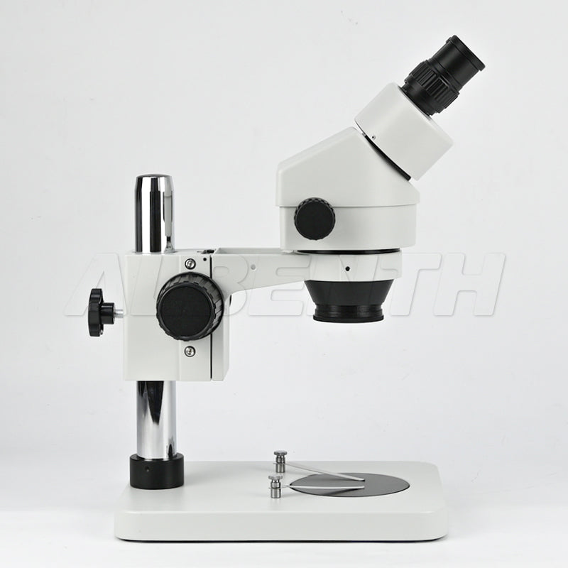 Albenth 7-45X Binocular Zoom Stereo Microscope Pillar Stand Microscope With 0.5X Auxiliary Lens