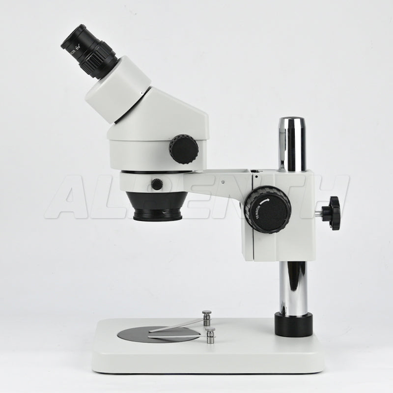 Albenth 7-45X Binocular Zoom Stereo Microscope Pillar Stand Microscope With 0.5X Auxiliary Lens
