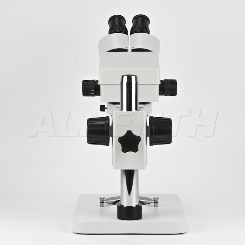 Albenth 7-45X Binocular Zoom Stereo Microscope Pillar Stand Microscope With 0.5X Auxiliary Lens