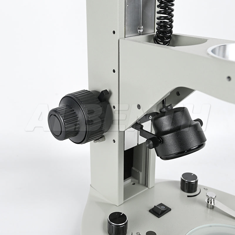 Microscope Track Stand With Coarse Fine Adjustment 76mm Focusing Rack Top and Bottom LED Light (Separate Dimmable) For Stereo Microscope