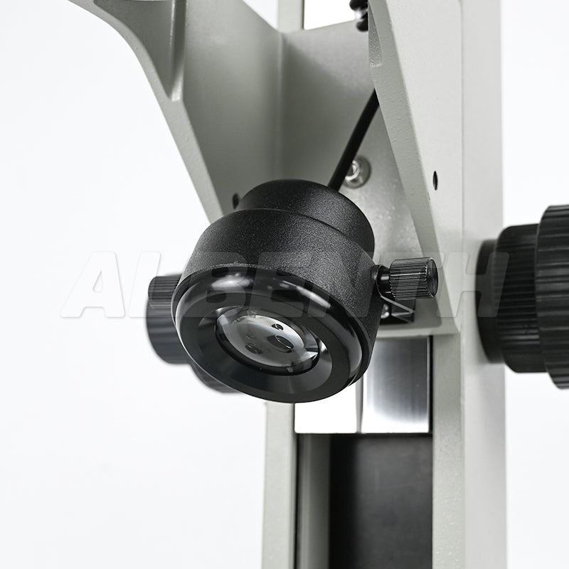 Microscope Track Stand With Coarse Fine Adjustment 76mm Focusing Rack Top and Bottom LED Light (Separate Dimmable) For Stereo Microscope