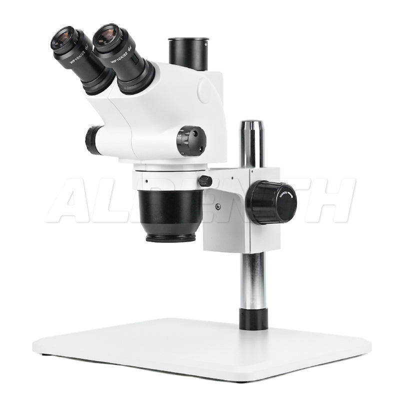 Albenth 6.5X-65X Stereo Trinocular Microscope with Super Large Microscope Table Stand