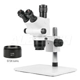 Albenth 6.5X-65X Stereo Trinocular Microscope with Super Large Microscope Table Stand