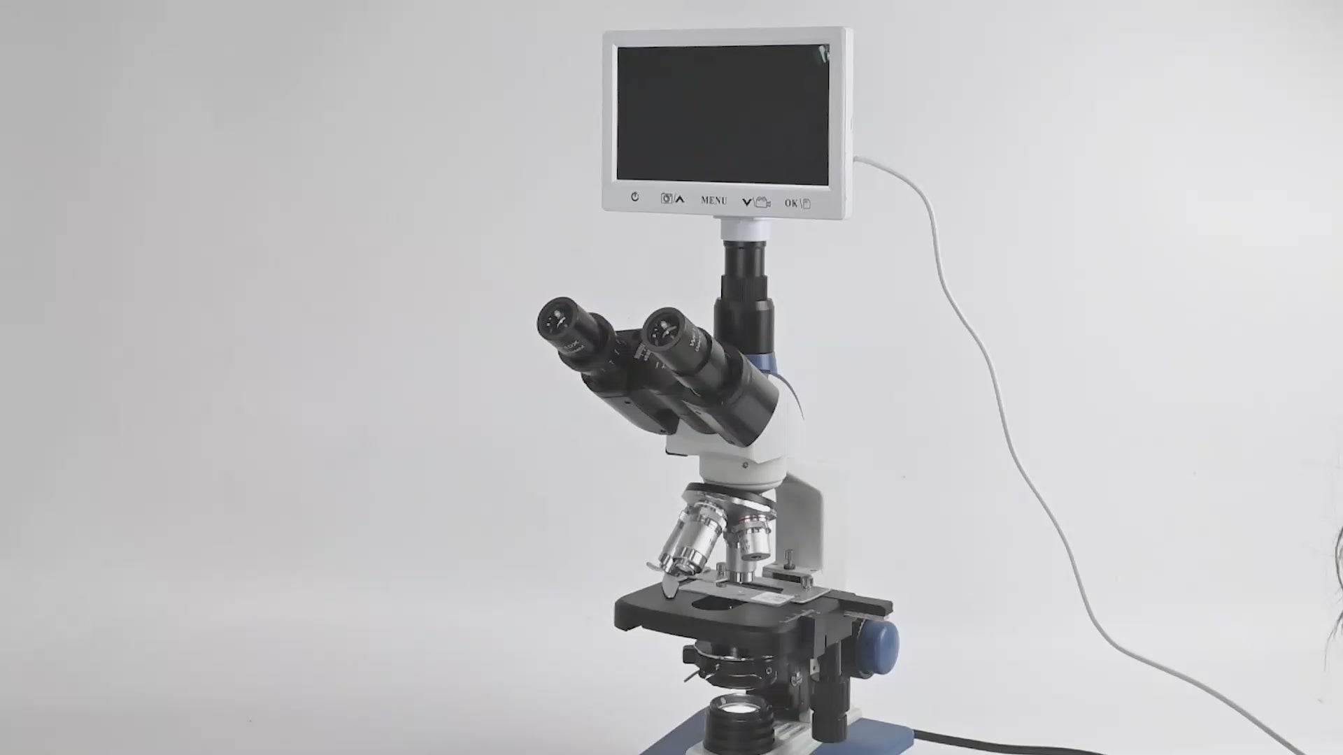 Albenth 40X-2500X 2MP HD Professional Trinocular Biological Microscope LED Digital Microscope + 7" LCD Screen+USBCabl
