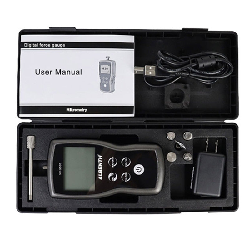 110LBF / 500N / 50KGF / 1800OZZ / EFG Digital Push Handheld Push Force Force Force Miser con supporto per la misurazione della forza motorizzata